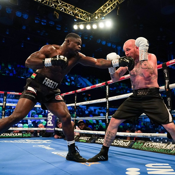 Ghana's Freezy MacBones beat veteran Darryl Sharp in London on April 15, 2023